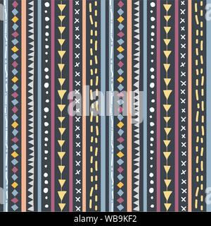 Hand drawn seamless ethnic pattern Stock Vector