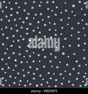Hand drawn winter seamless patterns with snowflakes Stock Vector