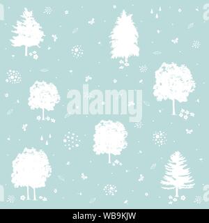 Vector seamless blue color, nature pattern Stock Vector