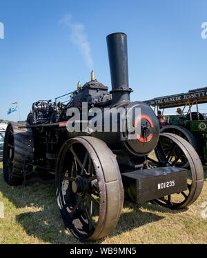 Hellingly, East Sussex UK. 25 Aug 2019. Festival of Transport. Vintage steam tractors. Stock Photo