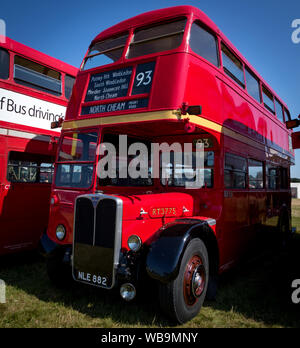 Hellingly, East Sussex UK. 25 Aug 2019. Festival of Transport. Vintage cars, steam engines, a mix of vehicles and entertainments at this bank holiday. Stock Photo