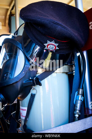 Hellingly, East Sussex UK. 25 Aug 2019. Festival of Transport. Vintage fire service vehciels at this bank holiday. Stock Photo