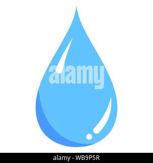 Vector blue water liquid drop icon isolated on white background. Stock Vector