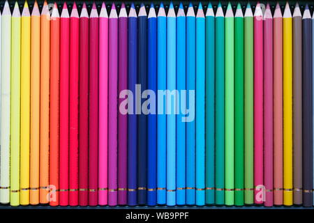 A box of 36 colouring pencils. The good kind. German made. Stock Photo