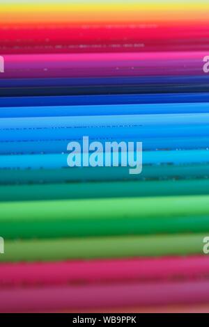Close up of a set of rather expensive coloured pencils. German made. Stock Photo