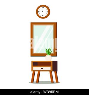 Set of wooden furniture for home interior design. Stock Vector