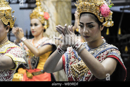 Bangkok street views by night in Thailand Stock Photo