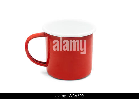 Close up red cup on isolated white background with clipping path. Stock Photo