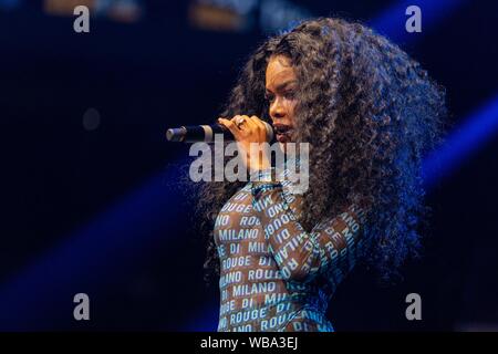 August 24, 2019, Chicago, Illinois, U.S: TEYANA TAYLOR during the WGCI Summer Jam at Wintrust Arena in Chicago, Illinois (Credit Image: © Daniel DeSlover/ZUMA Wire) Stock Photo