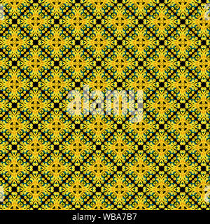 Interesting shapes and colors create a symmetrical design pattern that can be tiled seamlessly for use as textile or fabric, or a wallpaper background Stock Photo