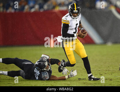 Pittsburgh Steelers quarterback Joshua Dobbs (5) celebrates his