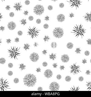 Seamless pattern of outline microbes. Isolated black simple line element illustration from a medical concept. Editable vector stroke microbe. Virus ic Stock Vector