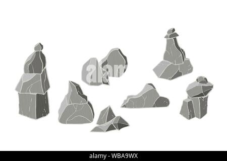 Pile of stone. Vector illustration. 3D realistic texture. Stock Vector