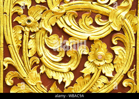 Traditional Thai stucco pattern decorative in temple, Thailand Stock Photo
