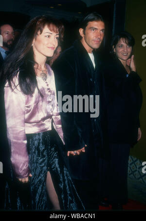 Westwood, California, USA 9th November 1994 Actor Antonio Banderas and wife Ana Leza attend Warner Bros. Pictures World Premiere of 'Interview With The Vampire: The Vampire Chronicles' on November 9, 1994 at Regency Village Theatre in Westwood, California, USA. Photo by Barry King/Alamy Stock Photo Stock Photo