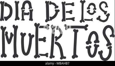 Dia de muertos bone font and festive flower frame Stock Vector Image ...