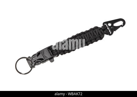 paracord keychain isolate on white background Stock Photo