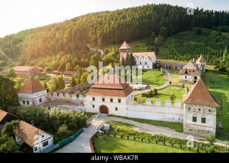 The Lazar Castle, one of the most important Renaissance buildings of Transylvania, located in Lazarea, Romania. Romanian castle attractions of Transyl Stock Photo