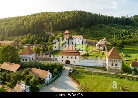 The Lazar Castle, one of the most important Renaissance buildings of Transylvania, located in Lazarea, Romania. Romanian castle attractions of Transyl Stock Photo
