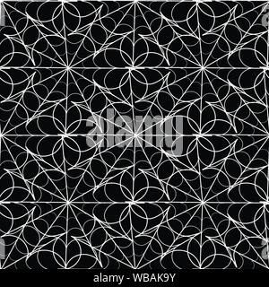 Abstract seamless pattern background in black and white created from a geometric spider web. Stock Vector
