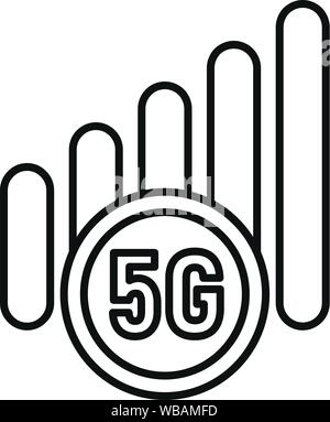 5g mobile icon. Outline 5g mobile vector icon for web design isolated on white background Stock Vector