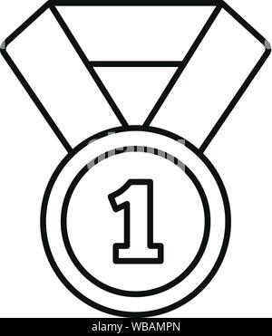 Hockey champion medal icon , outline style Stock Vector Image & Art - Alamy