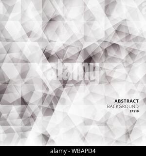 Abstract black and gray gradient low polygon geometric pattern white background. Creative design templates. Vector illustration Stock Vector