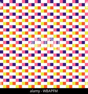 Woven seamless pattern color blocks pixel texture. Stock Vector