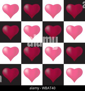 Seamless pattern background with hearts, colorful illustration. Valentines Day holidays typography. Vector EPS10. Stock Vector