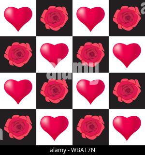 Seamless pattern background with hearts, colorful illustration. Valentines Day holidays typography. Vector EPS10. Stock Vector