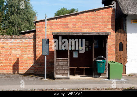The bus shelter in Gawcott village, Buckinghamshire, England, UK Stock Photo