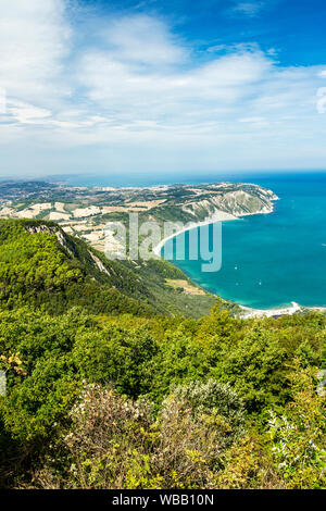 Cliffs of Mount Conero promontory in the adriatic sea. Ancona, Marche Region, Italy Stock Photo