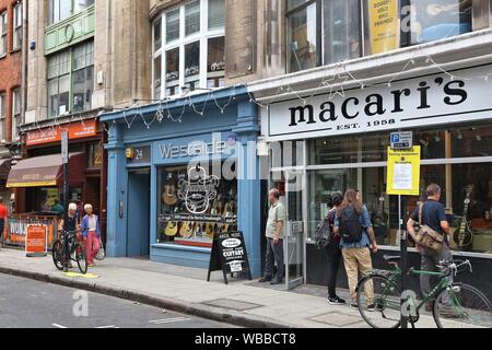 Macari's Musical Instruments - Guitar shop on Charing Cross Road Stock ...