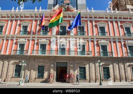 Bolivian Palace of Government (Palacio Quemado), official residence of ...