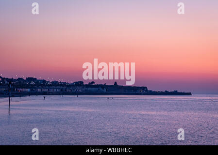 Sunset at Margate Beach, England, UK Stock Photo