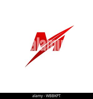 Trendy creative stylish sliced M initial based letter vector design template Stock Vector