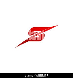 Trendy creative stylish sliced S initial based letter vector design template Stock Vector