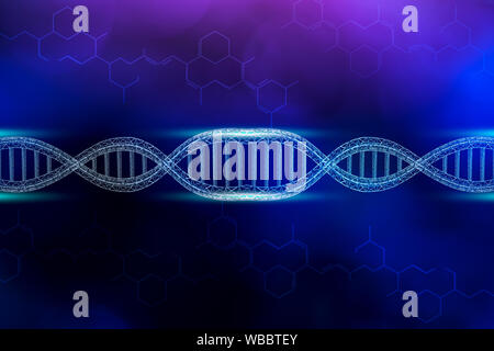 D N A medical background blue beautiful lines Stock Photo