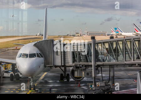 AIR FRANCE PLANES AT ROISSY AIRPORT Stock Photo