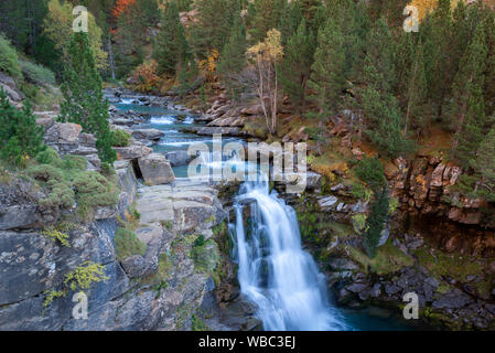 Gradas of Soaso, Falls on Arazas River, Ordesa and Monte Perdido National Park, Huesca, Spain Stock Photo