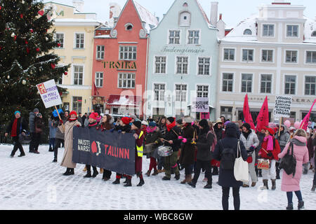 Tallinn, Estonia January 19. 2019. First Women's March in Estonia. Stock Photo