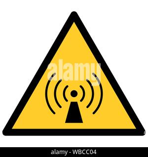 Non-ionizing radiation hazard sign on white background Stock Vector