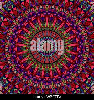 Polygonal dynamic geometrical circular tile triangle mosaic pattern background - hypnotic abstract psychedelic colorful vector graphic Stock Vector