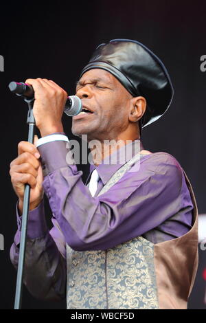 Arthur 'Gaps' Hendrickson from The Selecter performing on stage at the 80s music Rewind Festival South 2022 at Henley-on-Thames, UK Stock Photo