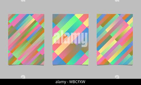 Trendy geometrical gradient modern stripe brochure collection - abstract vector stationery template Stock Vector
