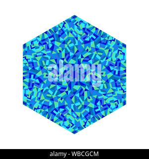 Mosaic ornament hexagon symbol template - colorful ornamental vector element with geometrical shapes Stock Vector