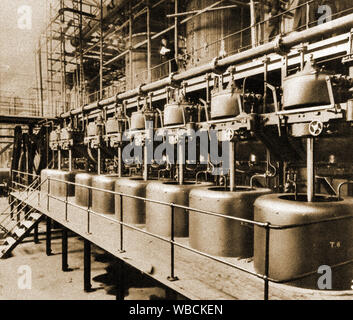 The English sugar beet industry - A 1920's press picture of  Sugar turbines used for separating the sugar from the juice.Large scale production began after WWI   following war-time shortages of imported cane sugar.  In the 1920's there were around 20 commercial factories  processing beet sugar. Stock Photo