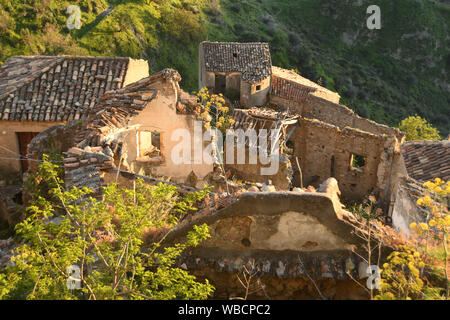 Pentidattilo Reggio Calabria Italy - Ruin Credit Giuseppe Andidero Stock Photo