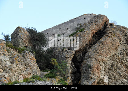 Pentidattilo Reggio Calabria Italy - ruin of the castle Credit Giuseppe Andidero Stock Photo