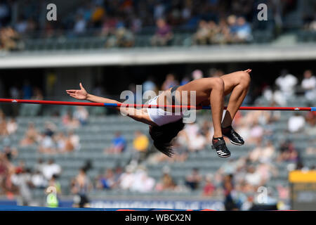 Birmingham, UK. 25th August, 2019. Laura ZIALOR  of MARSHALL Milton Keynes A C  in  action during  the  women’s  High Jump at the Muller British Athletics Championships  Alexander Stadium, Birmingham, England Stock Photo